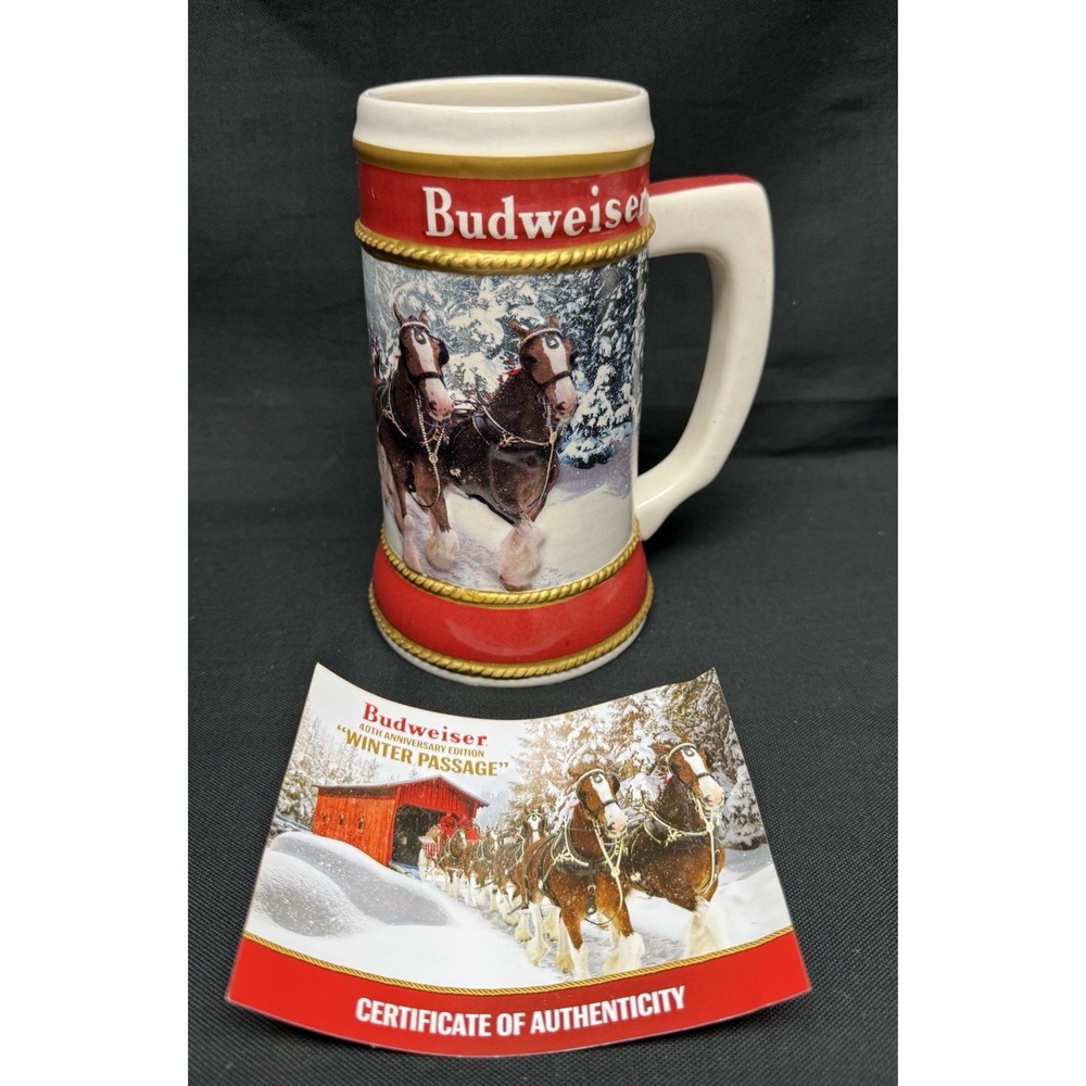 Budweiser 2019 - 40th Anniversary "Winter Passage" Clydesdale Holiday Stein